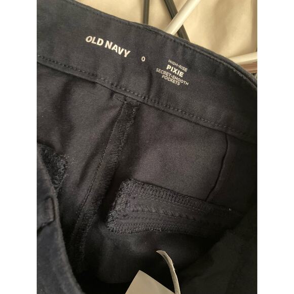 Old Navy Women's Pants High Rise Pixie Size 0 Smooth Pockets Navy Blue - Picture 5 of 7